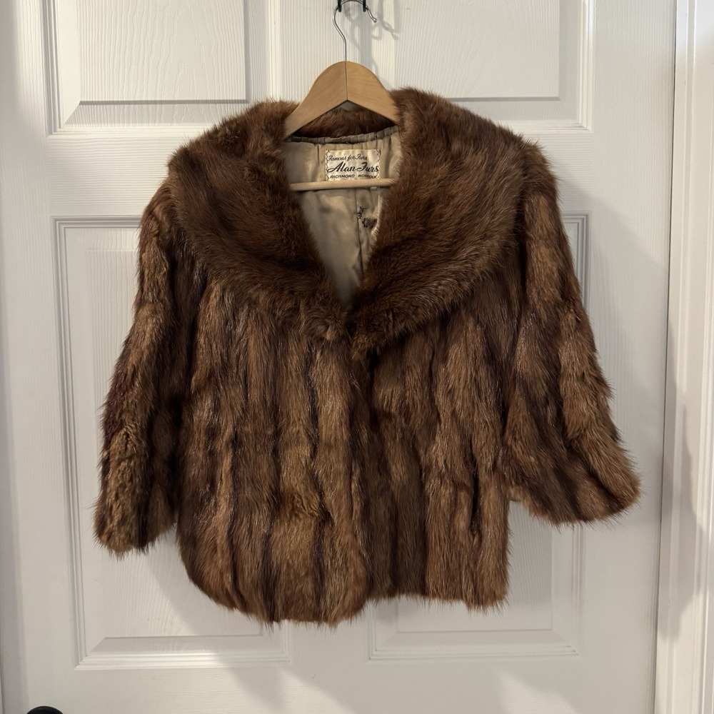 Vintage Alan Furs‎ Richmond Virginia Mink Stole Famous For Furs Needs Repair